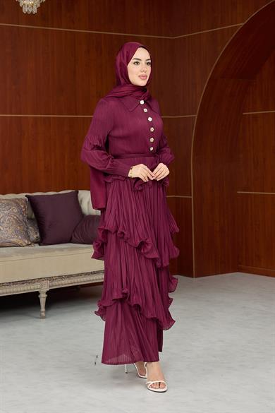 Özel Tasarım İthal Elbise - Bordo