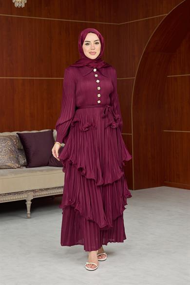Özel Tasarım İthal Elbise - Bordo