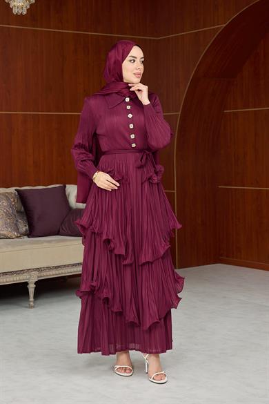 Özel Tasarım İthal Elbise - Bordo