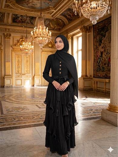 Özel Tasarım İthal Elbise - Siyah