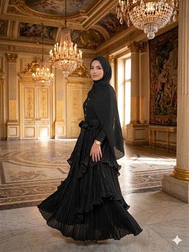 Özel Tasarım İthal Elbise - Siyah