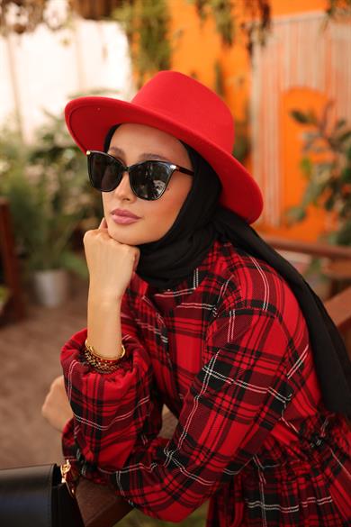 Panama Şapka - Kırmızı