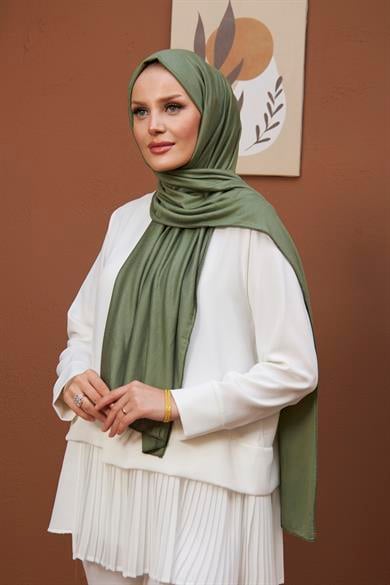 Combed Cotton Shawl - Pistachio Green