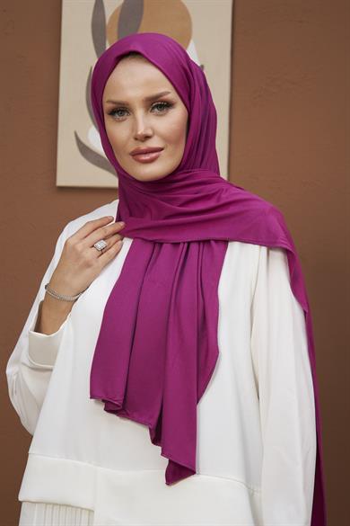 Combed Cotton Shawl - Fuchsia