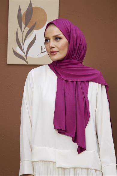 Combed Cotton Shawl - Fuchsia