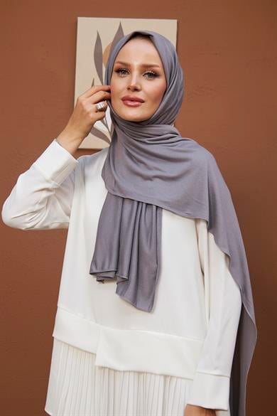 Combed Cotton Shawl - Gray