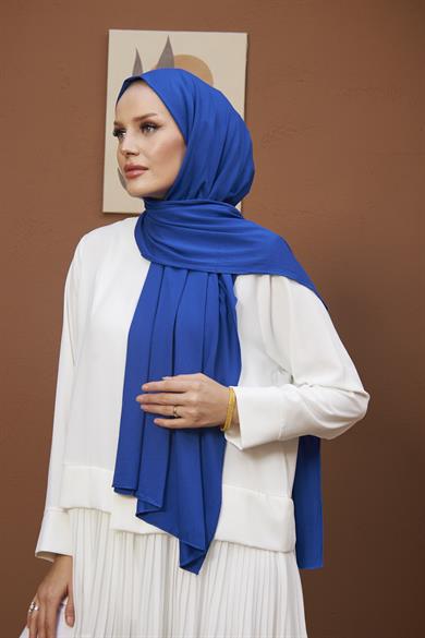 Combed Cotton Shawl - Saks Blue