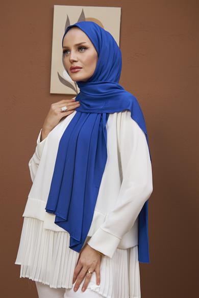 Combed Cotton Shawl - Saks Blue