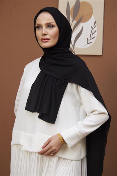 Combed Cotton Shawl - Black