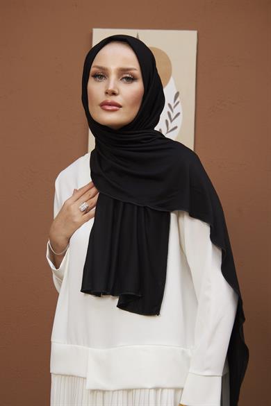 Combed Cotton Shawl - Black