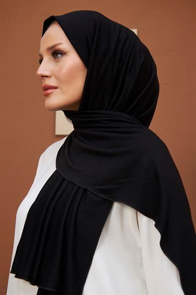 Combed Cotton Shawl - Black