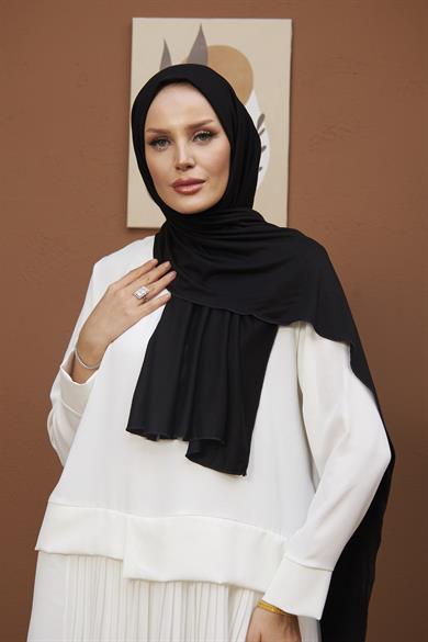 Combed Cotton Shawl - Black