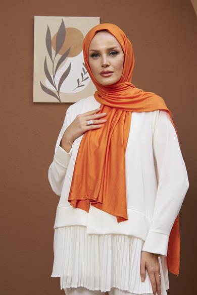 Combed Cotton Shawl - Orange