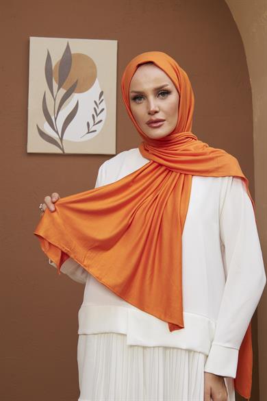 Combed Cotton Shawl - Orange