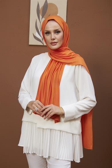Combed Cotton Shawl - Orange