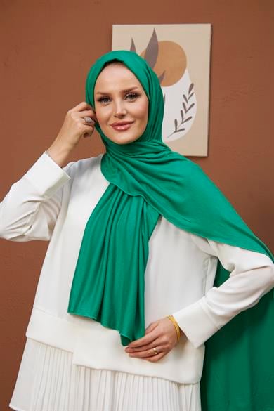 Combed Cotton Shawl - Green