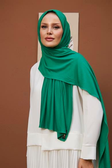 Combed Cotton Shawl - Green