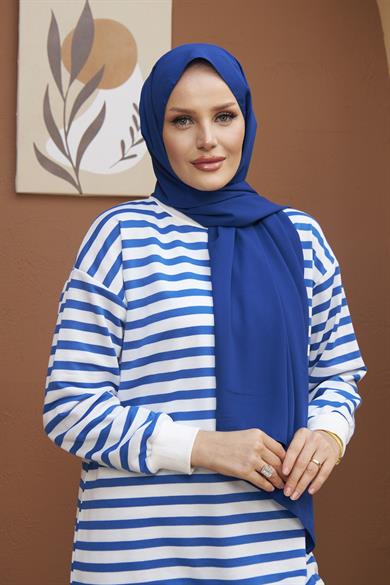 Colorful Sweatshirt - Saks Blue