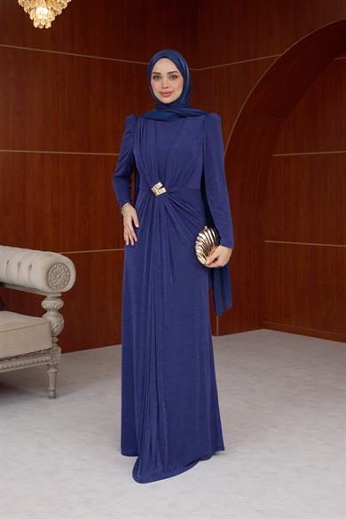 Salkım Özel Tasarım Abiye - Lacivert