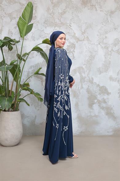 Sarah Tesettür Abiye - Lacivert