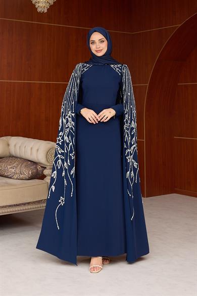 Sarah Tesettür Abiye - Lacivert