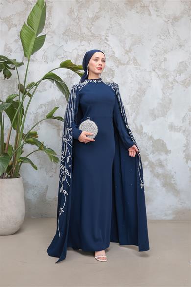 Sarah Tesettür Abiye - Lacivert