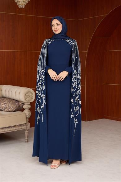 Sarah Tesettür Abiye - Lacivert