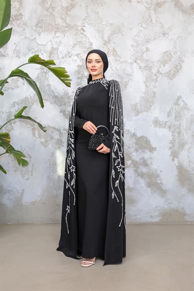 Sarah Tesettür Abiye - Siyah