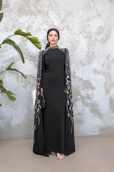 Sarah Tesettür Abiye - Siyah