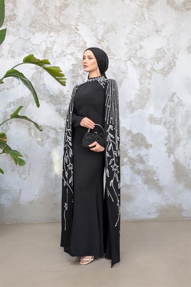 Sarah Tesettür Abiye - Siyah
