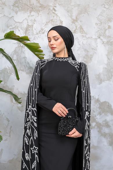 Sarah Tesettür Abiye - Siyah