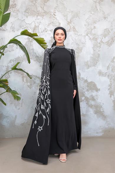 Sarah Tesettür Abiye - Siyah