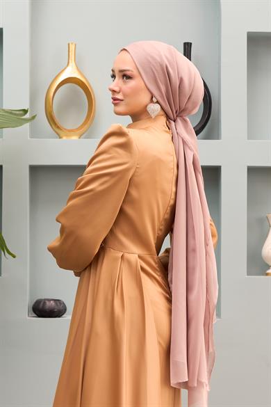 Sare Waist Stone Detailed Evening Dress - Gold