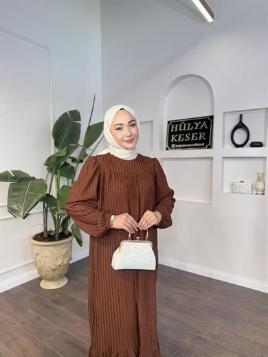 Seçil Elbise - Kahverengi