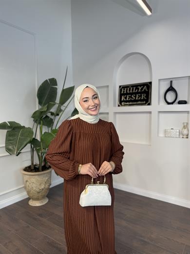 Seçil Elbise - Kahverengi