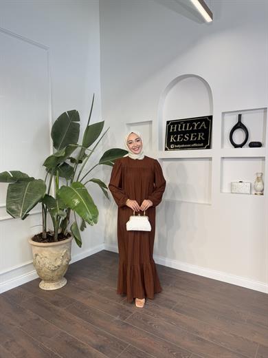 Seçil Elbise - Kahverengi