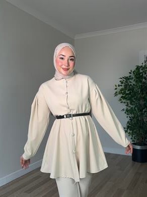 Selinay Pantolon Takım - Bej