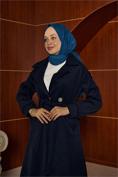 Selvi Tasarım Kaşe  Kaban - Lacivert