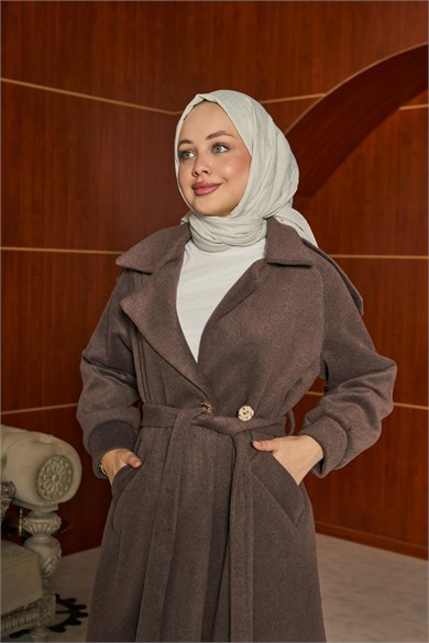 Selvi Tasarım Kaşe  Kaban - Vizon