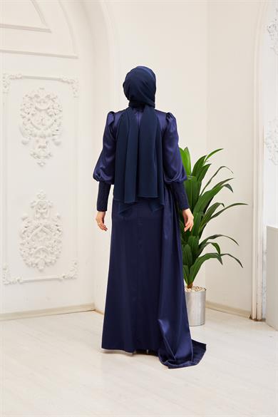 Semiha Evening Dress - Navy Blue