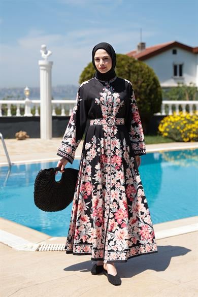 Semra Elbise - Siyah-Eflatun