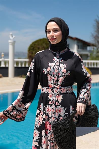 Semra Elbise - Siyah-Eflatun