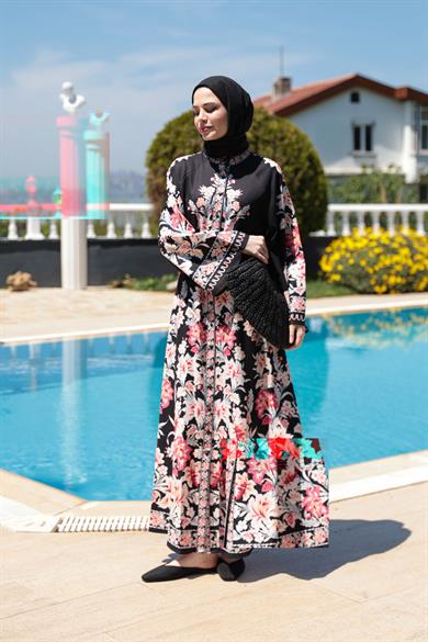 Semra Elbise - Siyah-Eflatun