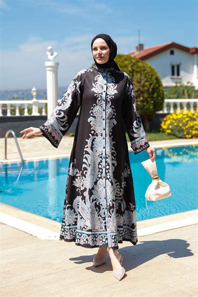 Semra Elbise - Siyah-Mavi