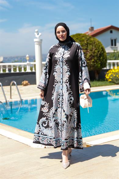 Semra Elbise - Siyah-Mavi