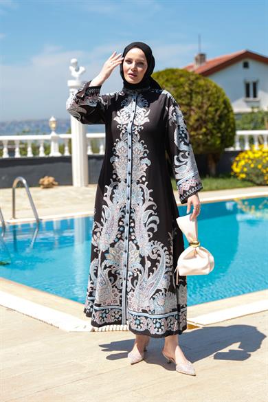 Semra Elbise - Siyah-Mavi