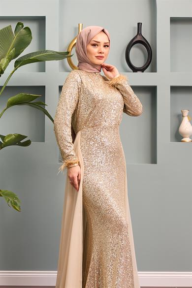 Senanur Evening Dress - Mink