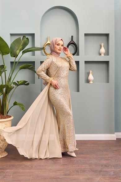 Senanur Evening Dress - Mink