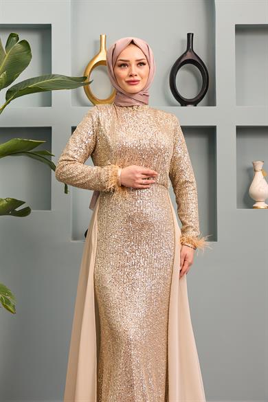 Senanur Evening Dress - Mink