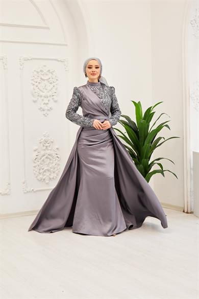 Serap Evening Dress - Gray
